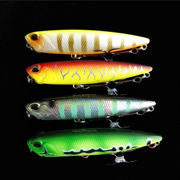 Hameçons de pêche 4 pièces leurre de pêche Topwater crayon flottant DW59 85mm 10.5g appât artificiel de longue coulée appât de basse appât de tête de serpent leurre Jerkbait 231101