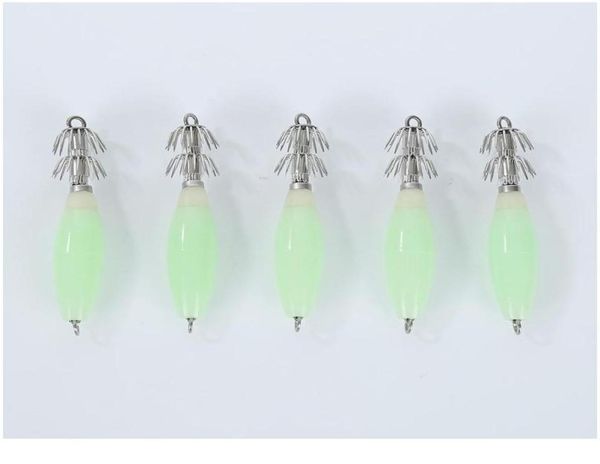 Ganchos de pesca 5 PCS Glow Squid Jigs Cuerpo duro Ganchos luminosos Cebo artificial Accesorios de pesca Suministros Señuelos JllIlQ8271656