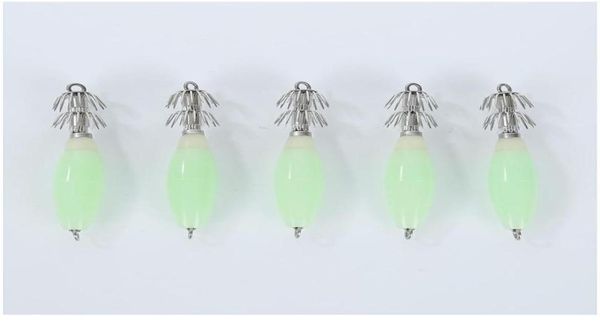 Ganchos de pesca 5 PCS Glow Squid Jigs Cuerpo duro Ganchos luminosos Cebo artificial Accesorios de pesca Suministros Señuelos JllIlQ2420109