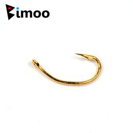 Anzuelos de pesca 500PCS Color oro Vástago curvo Anzuelo de pesca Ninfa Scud Camarón Pupas Larvas Caddis Atado de moscas Anzuelos #10 #12 #14 #16 Venta al por mayor 231216