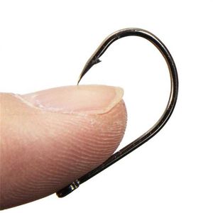 Hameçons de pêche 50pcs Hameçon en acier à haute teneur en carbone Efficacité barbelé 3 # -15 # Hameçons avec trou Jig Carp Fly Fishing Hook Worm P230317