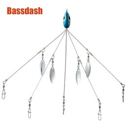Anzuelos de pesca Bassdash Umbrella Lure Rig 5 brazos Alabama Head Swimming Bait Bass Group Snap Giratorio Spinner 18g 231123