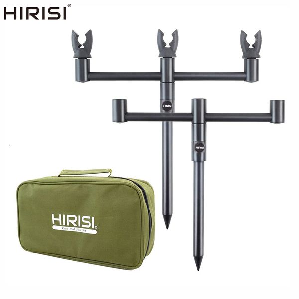 Anzuelos de pesca Carp Rod Pod Set Barra de zumbido y palos de banco con 3 cabezales de descanso en bolsa de aparejos portátil 230608