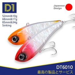 Vishaken D1 3PCS Winter Visserij Hoge toonhoogte VIB LURES 10G 17G 34G RATTLING SUCKING VIRLATIE PESCA BASS TUNA BLUUWEFISH Tackle 230317