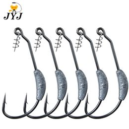 Anzuelos de pesca Jig expuesto Cabeza de manivela Gancho de púas 2g 25g 3g 4g 5g 7g 9g Pescado compensado apto para Texas Rigs Tackle 230606