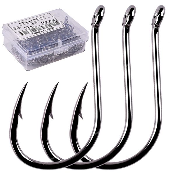 40-100pcs / boîte de pêche à la pêche iSEAMA Circle Circle Carpe Eyed Fishing Hook Taille 2-22 Anneau Japon Fishhooks Single Jig Hook FishfishHooks Fishing Hooks Eye Japon