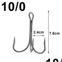 Crochets de pêche Fishhooks 50pcs GRAND TRIBLE TIME DE RAGUE DE RECHERCHE HEUR-CARBON HIGH TIP