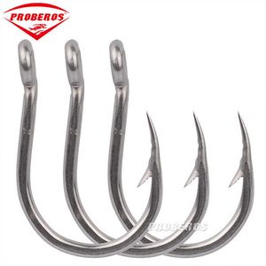 Fishing Hooks HOT 5Pcs Sea Fishing Hooks Fishhook Fly Jig Barbed Big Circle Carp Hook High Carbon Steel Bass Catfish Fish Hook Tackle P230317