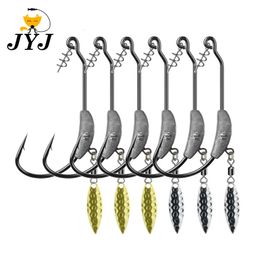 Vishaken JYJ 3PCSLot 3.8g 5.7g 6.2g jig hoofd vishaak jig Haken voor zacht visaas van koolstofstaal haken met rammelaar lepel 231013