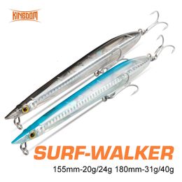 Vishaken koninkrijk zwevend zinkende kunstaas 20G 31G 40G potlood kunstmatige plastic harde lokaas wobblers voor snoekcankbait winter 230520