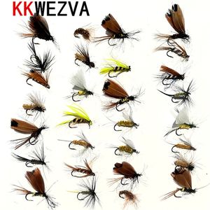 Anzuelos de pesca KKWEZVA 30 piezas señuelo mantequilla mosca insectos diferentes estilos salmón moscas trucha solo mosca seca señuelos aparejos 220830