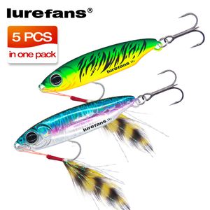 Hameçons de pêche Lurefans LamDou 5 Packs Lot Couche de natation complète VIB Leurre coulant 7 18g Métal Jig Leurres Saltwater Long S Pour Bass Pike 230520