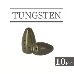 Angelhaken MUUNN 10PCS Tungsten Flipping Weight Sinker 1 16 2 OZ Bass Forellenköder Zubehör Kugelförmige Gewichte Grüner Kürbis 230520