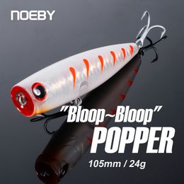 Hameçons de pêche Noeby 105mm 24g Topwater Popper leurres Wobblers longue coulée artificielle appâts durs eau salée eau douce 230221