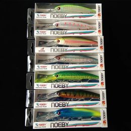 Anzuelos de pesca Noeby 7 Uds 14cm 52g 12cm 30g 16cm 73g Señuelo de Pesca Minnow de hundimiento lento Wobblers artificiales cebos duros Pesca Fish Wobbler Tackle 231101