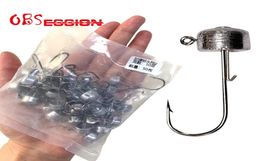 Crochets de pêche Obsession 50pcs 35G 7G 10G NED RIG RIG CROCHT JIG TEMPLE BARBEE BARBE LUR