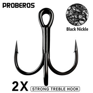 Fishing Hooks PROBEROS 50 pièces/lot hameçons de pêche en eau salée crochets triples en nickel noir 1 #-12 #2/0 #-5/0 # hameçon en acier au carbone crochets haute résistance 231216