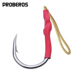 Gancos de pesca Percuses de acero inoxidable Goba de acero inoxidable 20pc 1/0-13/0 Asistir cebo ganchos de pesca con línea de educación