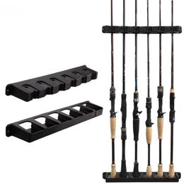 Anzuelos de pesca, soportes para caña de pescar, soporte para poste Vertical de 6 cañas, montaje en pared Modular para soporte de exhibición de garaje, marco fijo 230609