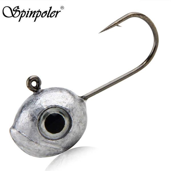 Hameçons de pêche Spinpoler Ajing Jig Head 0.7g 1.7g 3.5g 3d yeux réalistes ultra-légers poissons de roche têtes plombées doux ver hameçon pour truite bar 10 pièces P230317