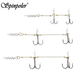 Hameçons de pêche Spinpoler Shad Belly Hook Stinger Rig pour Softbait Pike Double 6 1 1 0 Vis en liège Spin Tackle Pesca 231115