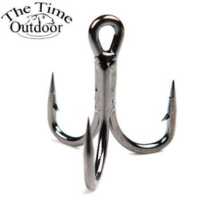 Hameçons de pêche THETIME Super Sharp Anchor Hameçon Taille #4-#4/0 Hameçon de pêche en mer Eau salée 4X Hameçon triple fort pour poisson Anzol De Pesca P230317