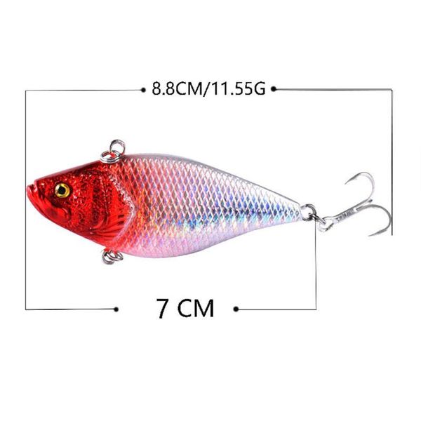 Anzuelos de pesca Vib, señuelo, cebo de 7cm/11,5g, anillo biónico de mar sumergido, equipo duro para exteriores