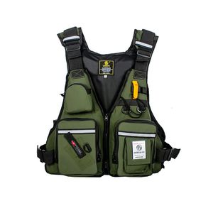 Gilet de sauvetage de pêche gilet de flottabilité gilet de pêche à la mouche léger multi-poches pour hommes gilets réglables coussin détachable 231228