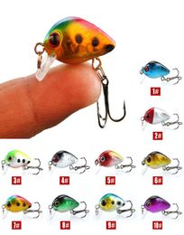 Lere de pêche Mini Minnow Crank Bait Small Size Wobblers 15G3CM Artificial Lares 10 Colors4411093