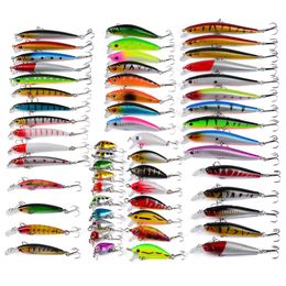Fishing Lures 56pcs/lot Kit Mixed Including Minnow CrankBait with Hooks for Saltwater Freshwater Trout Bass Salmon