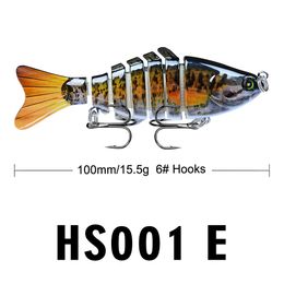 Vissende kunstaas Wobblers Swimbait Crankbait Hard Aas Kunstmatige Fishing007 Tackle Levensechte Lure 7 segment 10 cm 15.5g Epacket