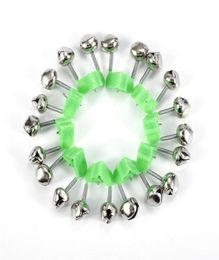 Canne à pêche avec alarme extra forte, double cloche d'alerte, ton argent vert, clip sur canne à pêche, les cloches mordent, petit accessoire de matériel double 3071013