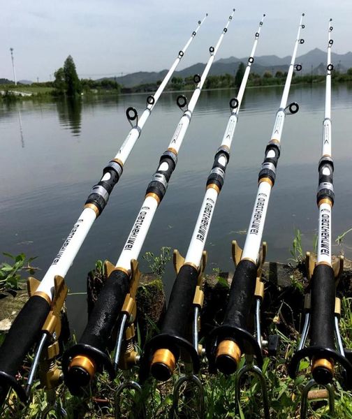 Caña de pescar giratoria alimentador de moscas fibra de carbono Pesca carpa cañas de pescar alimentador duro FRP caña de pescar telescópica 8669782