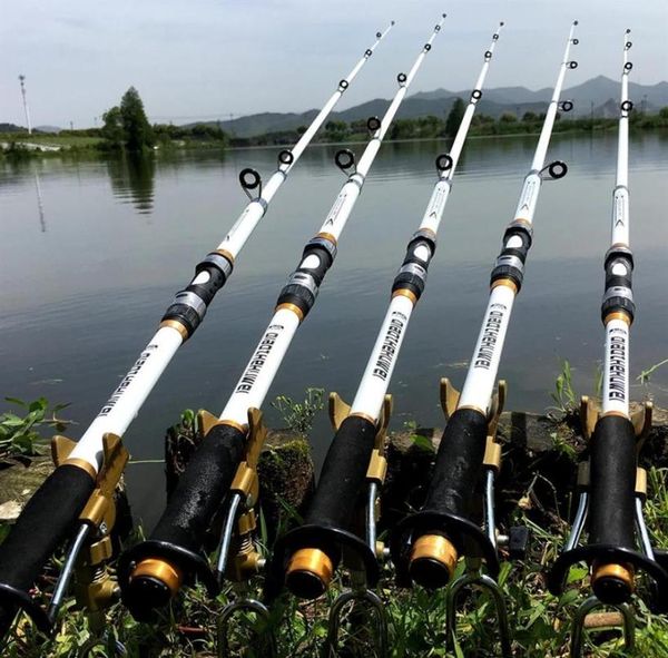 Caña de pescar giratoria alimentador de moscas fibra de carbono Pesca carpa cañas de pescar alimentador duro FRP caña de pescar telescópica 236J5284456