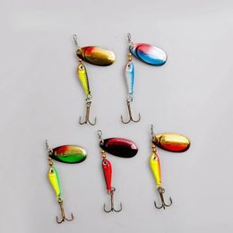 Pesca spinner cebo 9g cuchara señuelo cebos de metal anzuelo triple isca pez artificial wobbler alimentador carpa spinnerbait5pcs 240313