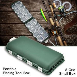 Boîte à outils de pêche portable 8grid petit leurre appât Crochet Abs ABS Afficier imperméable Accessoires extérieurs en gros 240510