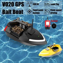 Vissen Tool Smart 40 Punten V020 Sonar GPS Auto Return RC Voerboot 2KG Laden 500M Met Nachtverlichting Voor Vissen Fishfinder 240223