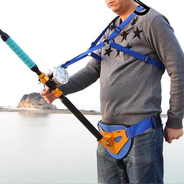 Support de taille de pêche Support de canne à pêche de protection réglable porte-canne de harnais de ceinture de taille pour Kit de pêche à la carpe debout 231228