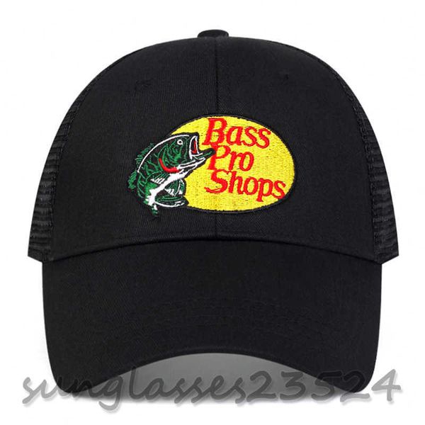Capeur de camionneur Fishman Hat, réglable, basse Pro Shops Bass Bass brodered Cotton Baseball Cap Cap d'été