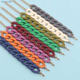 FishSheep Nieuwe 2022 Kleurrijke Acryl Ketting Armband Voor Vrouwen Mannen Trendy Hars Cubaanse Dikke Armbanden Armbanden Mode Y2k Sieraden L230704