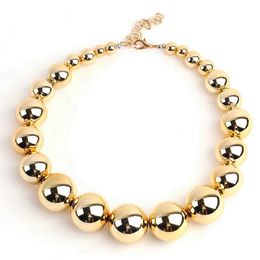 FishSheep – collier ras du cou pour femmes, couleur or, grande boule, Punk, grandes perles acryliques CCB, pendentifs, bijoux 231226