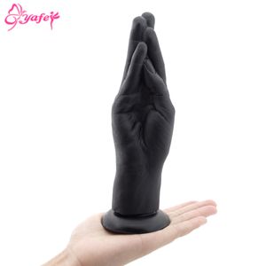 Fist Dildo Realistic 3D Hand Desgin Anal Dildo Big Hand Stuffed Anal Plug Juguetes sexuales eróticos Brazo de succión Fisting para mujeres Lesbianas Y0408