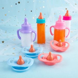 Fit 18 pouces bébé né fille magique bouteille de lait de lait pacificateur jus de poupée de poupée de poupée pour cadeau accessoires américains 240409