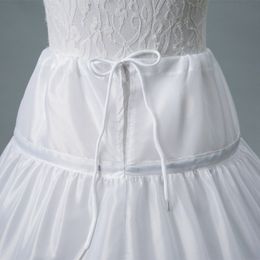 Fit 6-14Y Meisje Kinderen Petticoat A-lijn 3 Hoops Een Laag Kids Crinoline Lace Trim Bloemenmeisje Jurk Elastische Taille Onderrok 329b