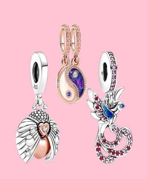 Fit Charms 925 Bracelet Perle Boîte d'origine Logo Yin Yang Sparkling Phoenix European Charm Jewelry7490535