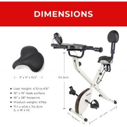 Fit Desk Bike 3.0 - Vouwoefening voor werk van thuisfitness, stationair en apparatuur met gebouwd