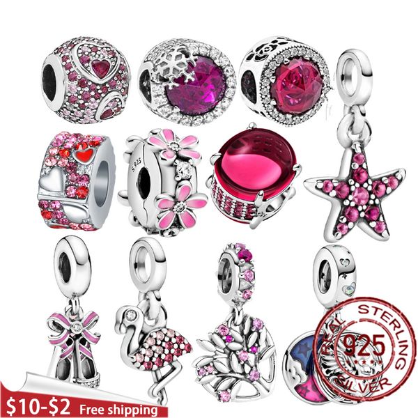 Fit perles 925 argent breloque femmes bijoux nouveau charme 925 en argent Sterling couleur amour perles séparées grand trou