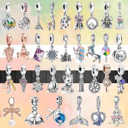 Fit Pandora Charms 925 Bracelet Bead Originele doos Nieuwe Fishtail Snowflake Butterfly Iron Tower Aircraft European Charm Sieraden