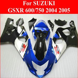 Montage blauw wit stroomlijnkappen voor Suzuki GSXR600 GSXR750 K4 2004 2005 kuip kit GSXR 600 750 04 05 TDWC273W