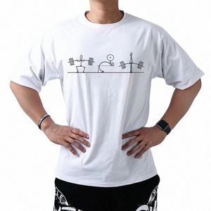 Fitn Modèle d'haltérophilie Hommes T-shirts Imprimer Cott T-shirt Tops drôles Tee Summer Casual Korean Street Man Vêtements o9QI #